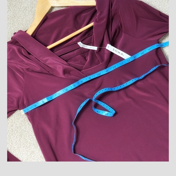 NWT Soma Matte Jersey Dress Midi Bra Dress Shelf Bra Off Shoulder Pockets Large - Picture 10 of 12